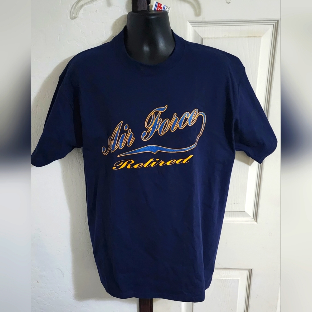 Soffee‎ Shirt Men Large Blue Short Sleeve Pre Shrunk Vintage Airforce Retired NT